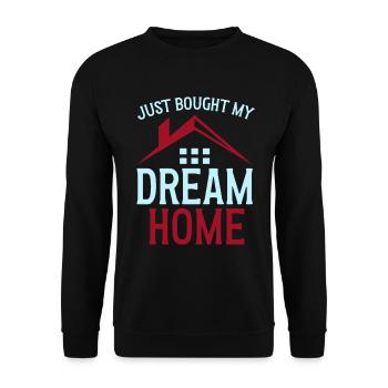 Neuer Hausbesitzer Hauswarmester Hausbesitzer - Unisex Pullover - Schwarz - Vorne - Alina (178cm) & Michal (187cm)