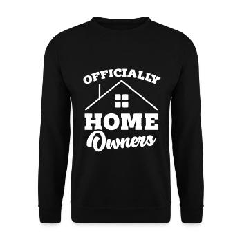 Neuer Hausbesitzer Hauswarmester Hausbesitzer - Unisex Pullover - Schwarz - Vorne - Alina (178cm) & Michal (187cm)