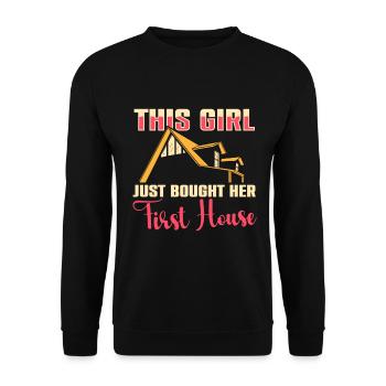 Neuer Hausbesitzer Hauswarmester Hausbesitzer - Unisex Pullover - Schwarz - Vorne - Alina (178cm) & Michal (187cm)