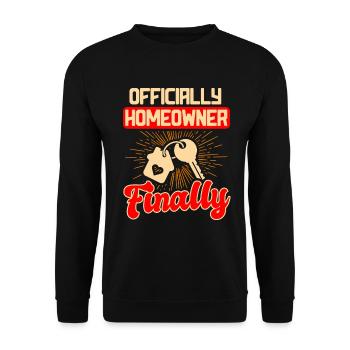 Neuer Hausbesitzer Hauswarmester Hausbesitzer - Unisex Pullover - Schwarz - Vorne - Alina (178cm) & Michal (187cm)