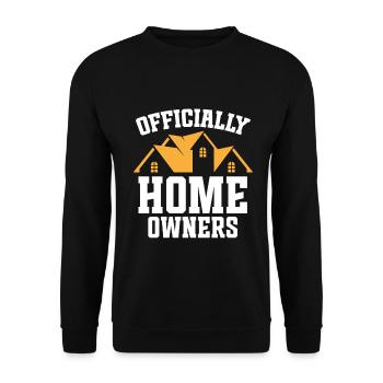 Neuer Hausbesitzer Hauswarmester Hausbesitzer - Unisex Pullover - Schwarz - Vorne - Alina (178cm) & Michal (187cm)