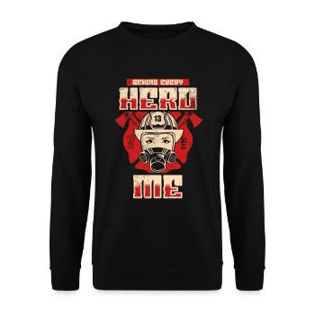 Feuerwehrmann Feuerwehrmannschaften´ - Unisex Pullover - Schwarz - Vorne - Alina (178cm) & Michal (187cm)