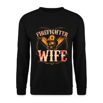 Feuerwehrmann Feuerwehrmannschaften´ - Unisex Pullover - Schwarz - Vorne - Alina (178cm) & Michal (187cm)