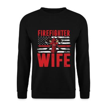 Feuerwehrmann Feuerwehrmannschaften´ - Unisex Pullover - Schwarz - Vorne - Alina (178cm) & Michal (187cm)