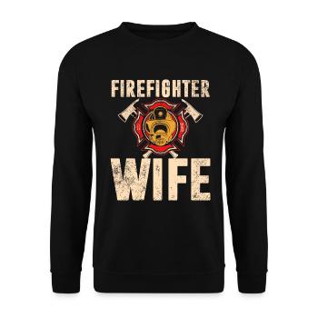 Feuerwehrmann Feuerwehrmannschaften´ - Unisex Pullover - Schwarz - Vorne - Alina (178cm) & Michal (187cm)