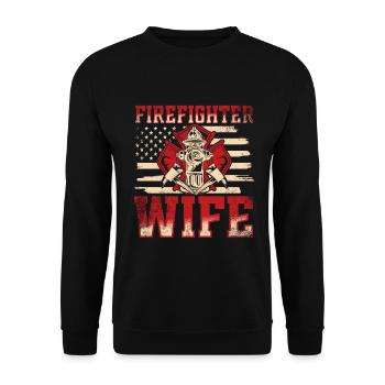 Feuerwehrmann Feuerwehrmannschaften´ - Unisex Pullover - Schwarz - Vorne - Alina (178cm) & Michal (187cm)