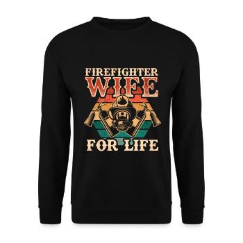 Feuerwehrmann Feuerwehrmannschaften´ - Unisex Pullover - Schwarz - Vorne - Alina (178cm) & Michal (187cm)