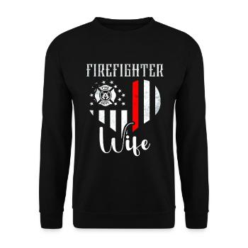 Feuerwehrmann Feuerwehrmannschaften´ - Unisex Pullover - Schwarz - Vorne - Alina (178cm) & Michal (187cm)