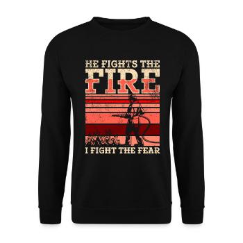Feuerwehrmann Feuerwehrmannschaften´ - Unisex Pullover - Schwarz - Vorne - Alina (178cm) & Michal (187cm)