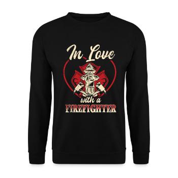 Feuerwehrmann Feuerwehrmannschaften´ - Unisex Pullover - Schwarz - Vorne - Alina (178cm) & Michal (187cm)