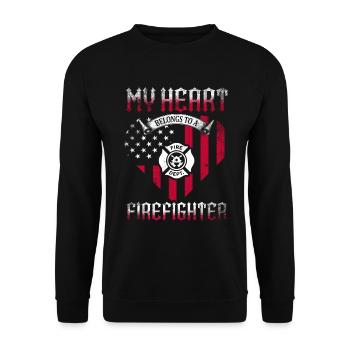 Feuerwehrmann Feuerwehrmannschaften´ - Unisex Pullover - Schwarz - Vorne - Alina (178cm) & Michal (187cm)