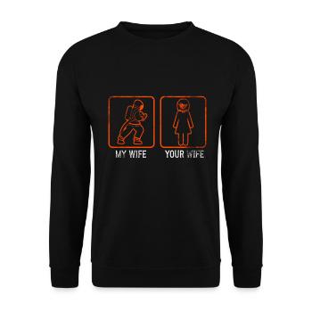 Feuerwehrmann Feuerwehrmannschaften´ - Unisex Pullover - Schwarz - Vorne - Alina (178cm) & Michal (187cm)
