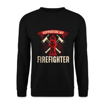 Feuerwehrmann Feuerwehrmannschaften´ - Unisex Pullover - Schwarz - Vorne - Alina (178cm) & Michal (187cm)