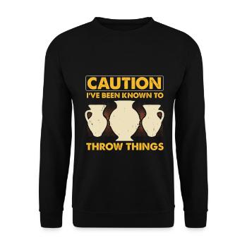 Ceramic Pottery Sculpture - Unisex Sweatshirt - black - Front - Alina (178cm) & Michal (187cm)