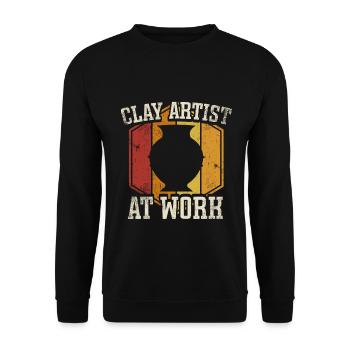Ceramic Pottery Sculpture - Unisex Sweatshirt - black - Front - Alina (178cm) & Michal (187cm)
