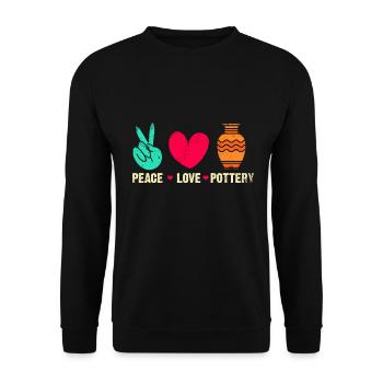 Ceramic Pottery Sculpture - Unisex Sweatshirt - black - Front - Alina (178cm) & Michal (187cm)