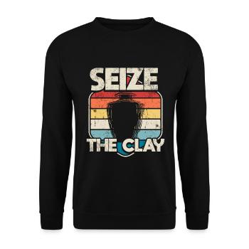 Ceramic Pottery Sculpture - Unisex Sweatshirt - black - Front - Alina (178cm) & Michal (187cm)
