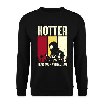 Schweißschweißarbeiterin Metallbearbeitungs - Unisex Pullover - Schwarz - Vorne - Alina (178cm) & Michal (187cm)