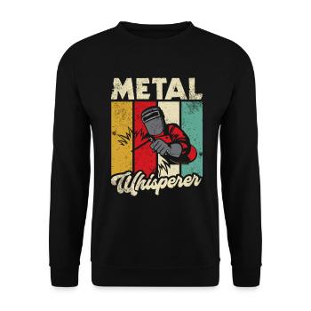 Schweißschweißarbeiterin Metallbearbeitungs - Unisex Pullover - Schwarz - Vorne - Alina (178cm) & Michal (187cm)