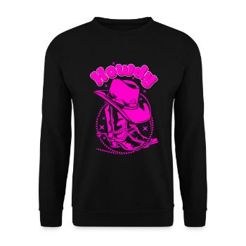 Groovy Howdy Rodeo Western Country - Unisex Pullover - Schwarz - Vorne - Alina (178cm) & Michal (187cm)