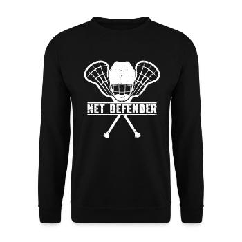 Lacrosse Goalkeeper Gloves Stick Lax Goalkeeper - Unisex Sweatshirt - black - Front - Alina (178cm) & Michal (187cm)