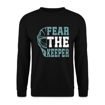 Lacrosse Goalkeeper Gloves Stick Lax Goalkeeper - Unisex Sweatshirt - black - Front - Alina (178cm) & Michal (187cm)