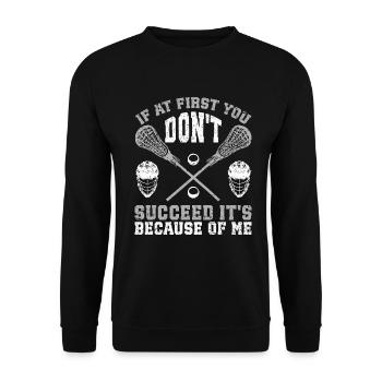 Lacrosse Goalkeeper Gloves Stick Lax Goalkeeper - Unisex Sweatshirt - black - Front - Alina (178cm) & Michal (187cm)