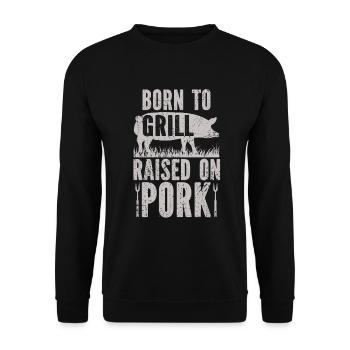 Grill Pork - Unisex Sweatshirt - black - Front - Alina (178cm) & Michal (187cm)