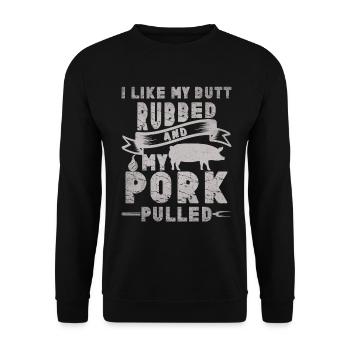 Grill Grillgrill Schweinefleisch - Unisex Pullover - Schwarz - Vorne - Alina (178cm) & Michal (187cm)