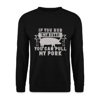 Grill Pork - Unisex Sweatshirt - black - Front - Alina (178cm) & Michal (187cm)