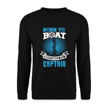 Bootskapitän Lustiger Bootssegelsee Boater - Unisex Pullover - Schwarz - Vorne - Alina (178cm) & Michal (187cm)