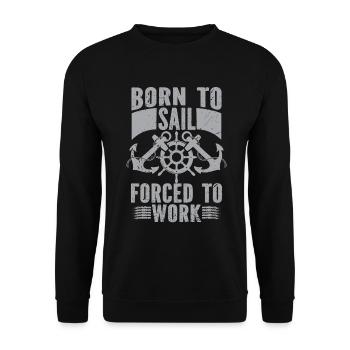 Bootskapitän Lustiger Bootssegelsee Boater - Unisex Pullover - Schwarz - Vorne - Alina (178cm) & Michal (187cm)