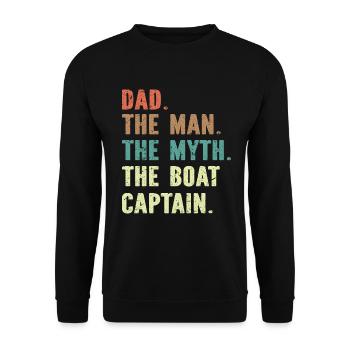 Bootskapitän Lustiger Bootssegelsee Boater - Unisex Pullover - Schwarz - Vorne - Alina (178cm) & Michal (187cm)
