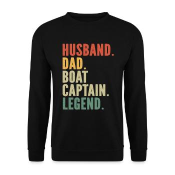 Bootskapitän Lustiger Bootssegelsee Boater - Unisex Pullover - Schwarz - Vorne - Alina (178cm) & Michal (187cm)