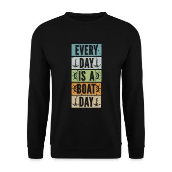 Bootskapitän Lustiger Bootssegelsee Boater - Unisex Pullover - Schwarz - Vorne - Alina (178cm) & Michal (187cm)