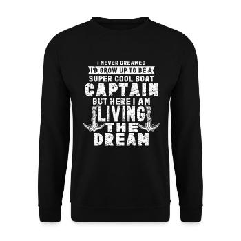 Boat Captain Funny Boat Sailing Lake Boater - Unisex Sweatshirt - black - Front - Alina (178cm) & Michal (187cm)
