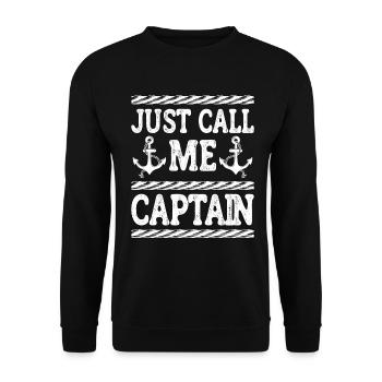 Bootskapitän Lustiger Bootssegelsee Boater - Unisex Pullover - Schwarz - Vorne - Alina (178cm) & Michal (187cm)