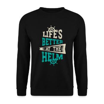 Boat Captain Funny Boat Sailing Lake Boater - Unisex Sweatshirt - black - Front - Alina (178cm) & Michal (187cm)