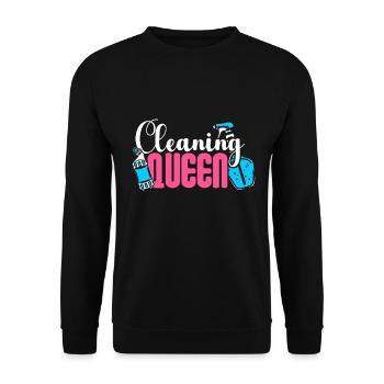 Housekeeping Week Geschenke Reinigungsliebhaber - Unisex Pullover - Schwarz - Vorne - Alina (178cm) & Michal (187cm)