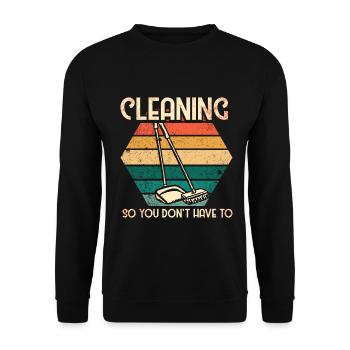Housekeeping Week Geschenke Reinigungsliebhaber - Unisex Pullover - Schwarz - Vorne - Alina (178cm) & Michal (187cm)