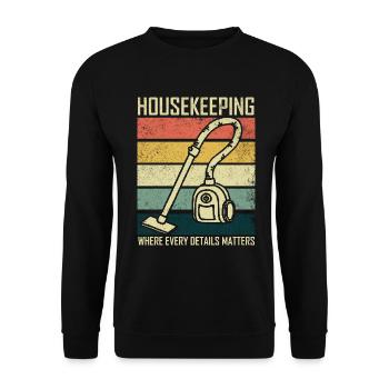 Housekeeping Week Geschenke Reinigungsliebhaber - Unisex Pullover - Schwarz - Vorne - Alina (178cm) & Michal (187cm)