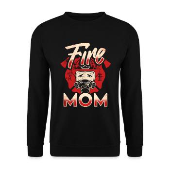 Feuerwehrmutter Feuerwehr Mutter - Unisex Pullover - Schwarz - Vorne - Alina (178cm) & Michal (187cm)