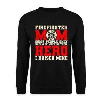 Feuerwehrmutter Feuerwehr Mutter - Unisex Pullover - Schwarz - Vorne - Alina (178cm) & Michal (187cm)