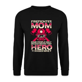 Feuerwehrmutter Feuerwehr Mutter - Unisex Pullover - Schwarz - Vorne - Alina (178cm) & Michal (187cm)