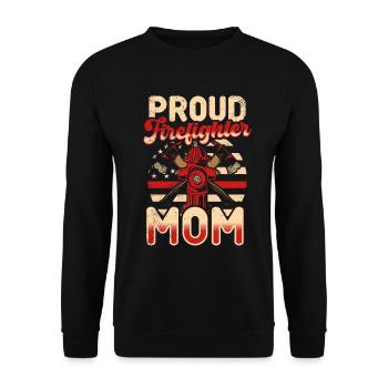 Feuerwehrmutter Feuerwehr Mutter - Unisex Pullover - Schwarz - Vorne - Alina (178cm) & Michal (187cm)