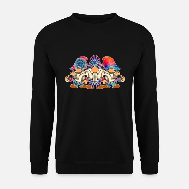 Drei Hippie -Gnomes Groovy Binde Dye Gnomies - Unisex Pullover - Schwarz