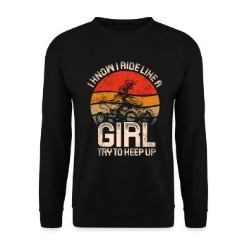 Quadgirl ATV 4 Wheeler Off Roading Lover - Unisex Sweatshirt - black - Front - Alina (178cm) & Michal (187cm)