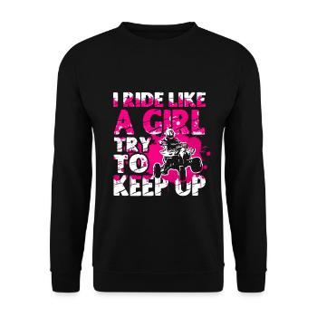 Quadgirl ATV 4 Wheeler Off Roading Lover - Unisex Sweatshirt - black - Front - Alina (178cm) & Michal (187cm)