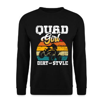 Quadgirl ATV 4 Wheeler Off Roading Lover - Unisex Sweatshirt - black - Front - Alina (178cm) & Michal (187cm)