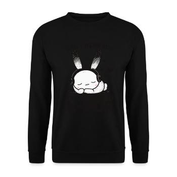 Can't Hear You I'm Listening Kpop Rabbit K-pop - Unisex Sweatshirt - black - Front - Alina (178cm) & Michal (187cm)